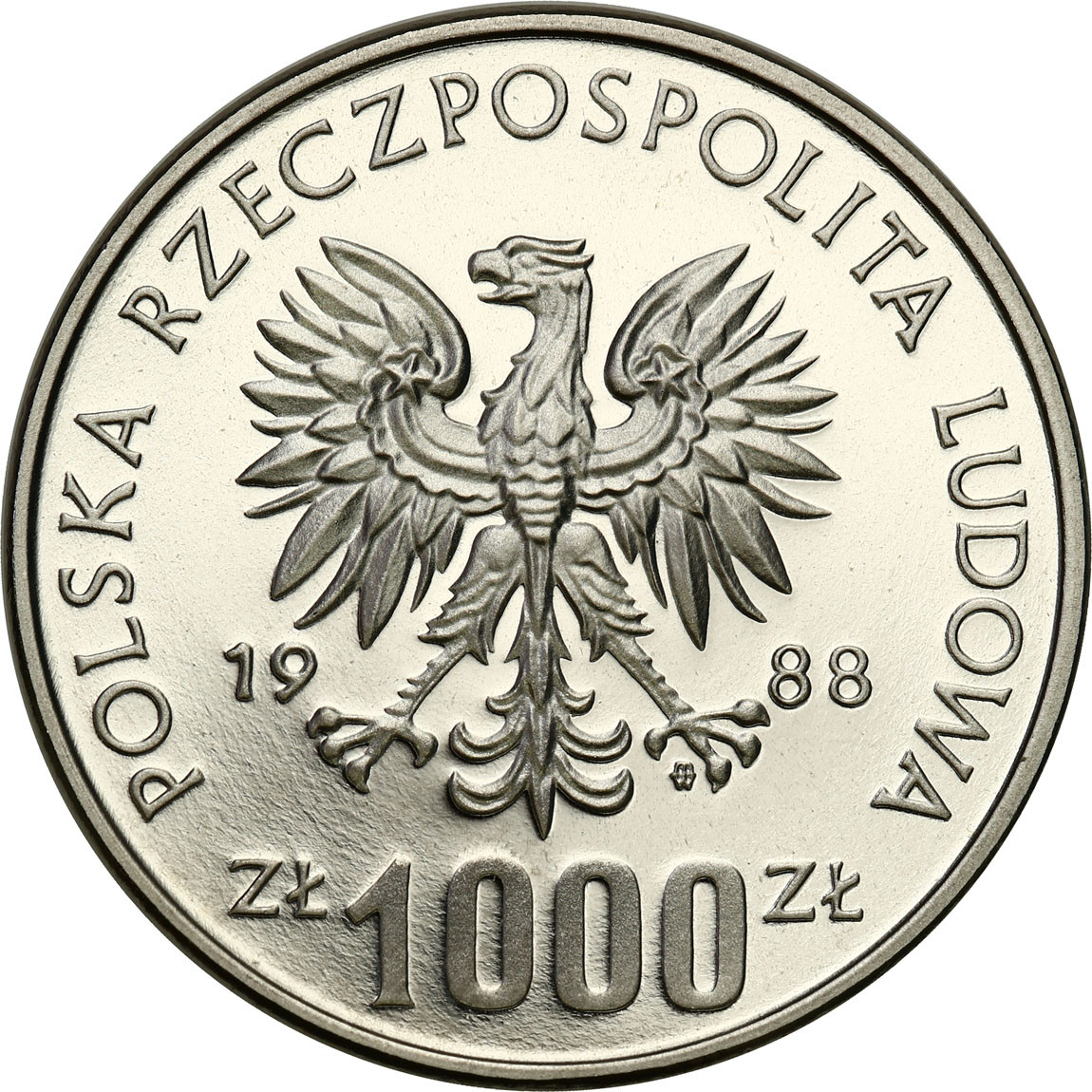 PRL. PRÓBA Nikiel 1000 złotych 1988 - Jadwiga